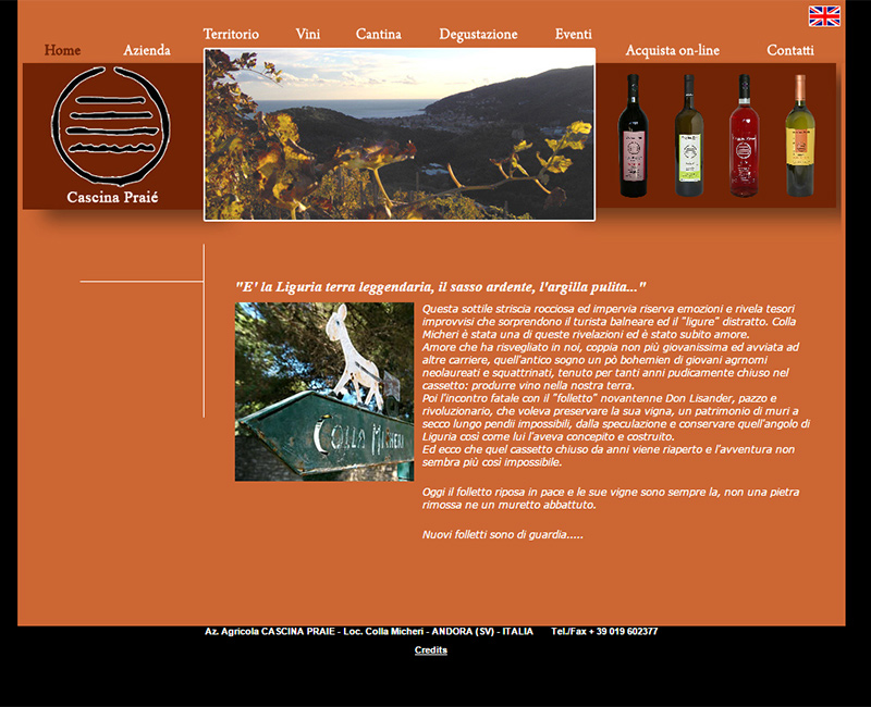 Cascina Praie è una azienda agricola con sede ad Andora orientata alla produzione di vini liguri.<br><a href=http://www.cascinapraievini.it target=_blank>www.cascinapraievini.it</a>
